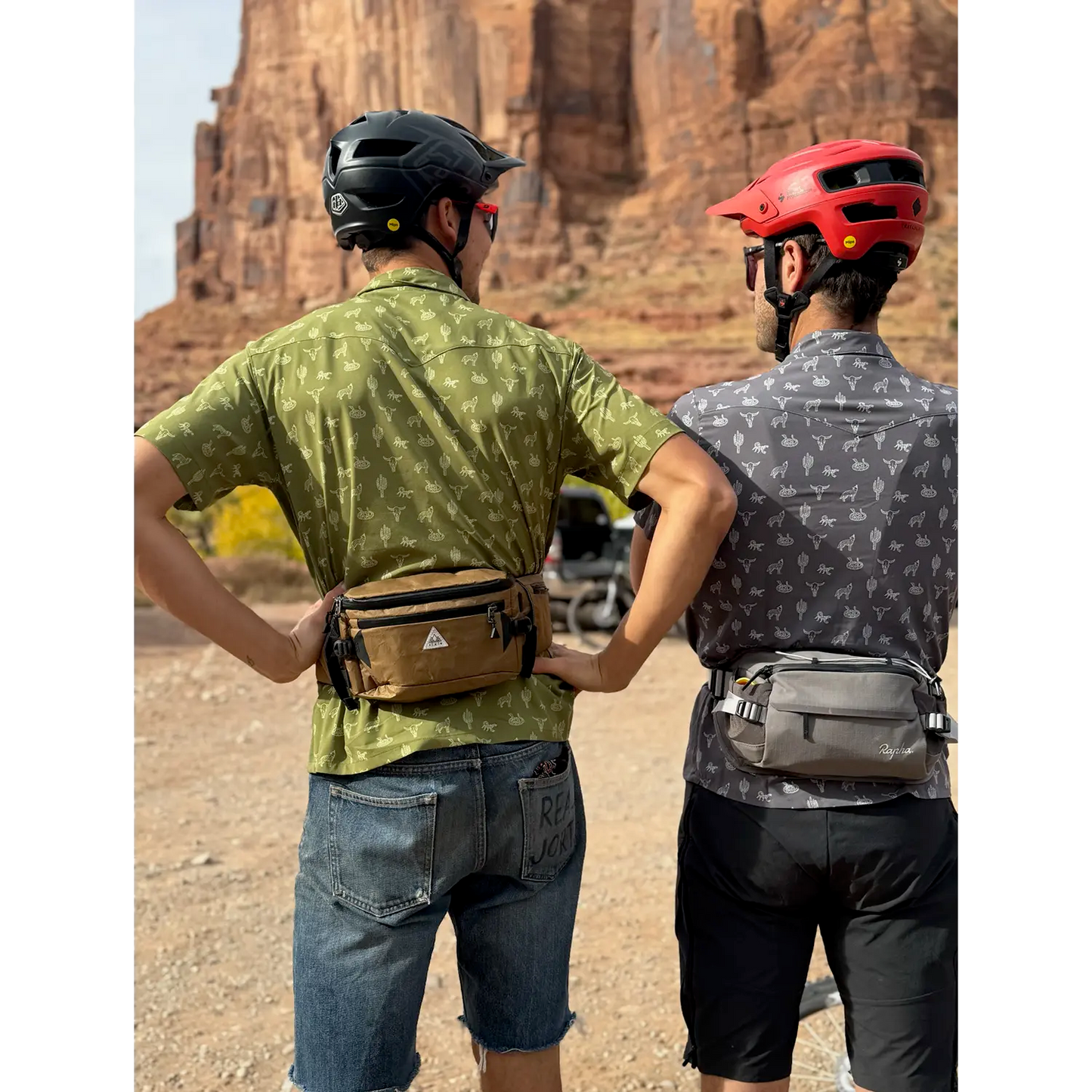 Back of the Badland breeze shirts in both slate and moss