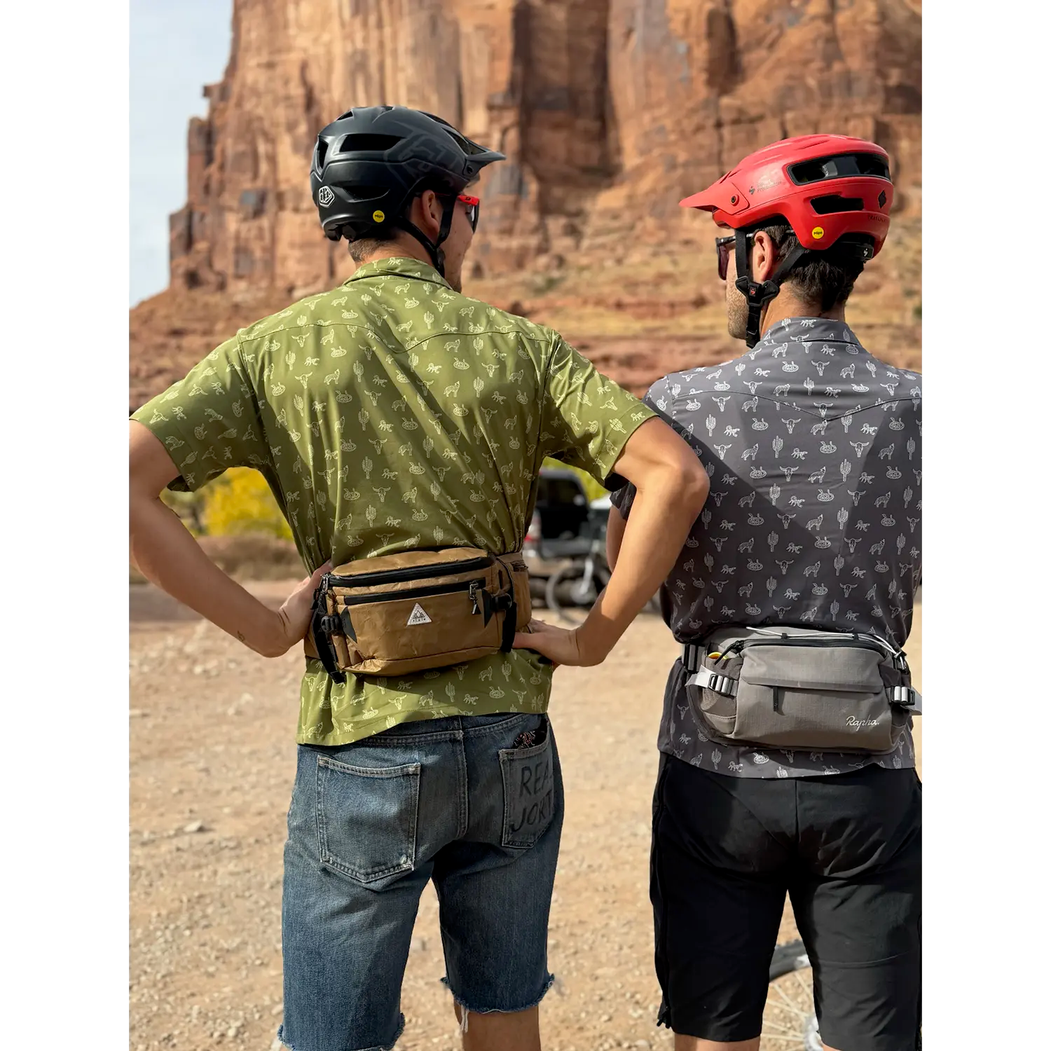 Back of the Badland breeze shirts in both slate and moss